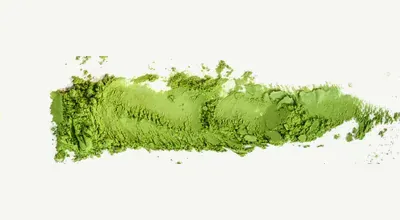 Vivid green matcha powder reference